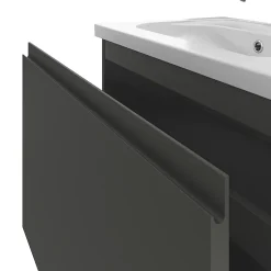 Meuble sous vasque suspendu gris anthracite mat 2 tiroirs l.80 x H.48 x P.45 cm Levanna