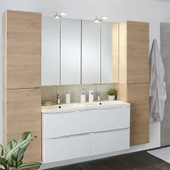 Meuble sous vasque suspendu blanc brillant l.120 x H.60 x P.45 cm, GoodHome Imandra
