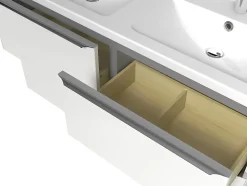Meuble sous vasque suspendu blanc brillant l.120 x H.60 x P.45 cm, GoodHome Imandra