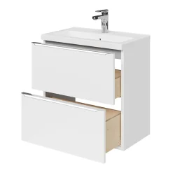 Meuble sous vasque suspendu faible profondeur blanc brillant l.60 x H.60 x P.36 cm, GoodHome Imandra