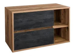 Meuble sous vasque suspendu coloris naturel et anthracite - 100 cm - TIKITIKI