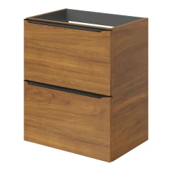 Meuble sous vasque suspendu faible profondeur effet noyer l.50 x H.60 x P.36 cm, GoodHome Imandra