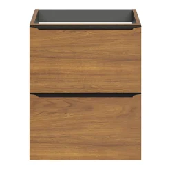 Meuble sous vasque suspendu faible profondeur effet noyer l.50 x H.60 x P.36 cm, GoodHome Imandra