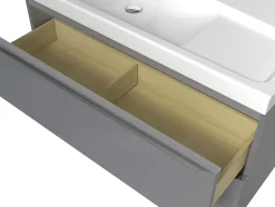 Meuble sous vasque suspendu gris brillant l.100 x H.60 x P.45 cm, GoodHome Imandra