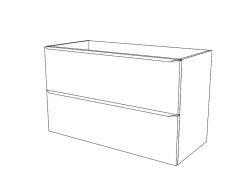 Meuble sous vasque suspendu gris brillant l.100 x H.60 x P.45 cm, GoodHome Imandra