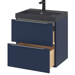 Meuble sous vasque suspendu bleu nuit mat l.60 x H.60 x P.45 cm, GoodHome Imandra