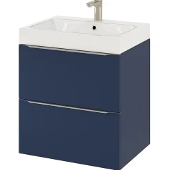 Meuble sous vasque suspendu bleu nuit mat l.60 x H.60 x P.45 cm, GoodHome Imandra