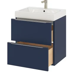 Meuble sous vasque suspendu bleu nuit mat l.60 x H.60 x P.45 cm, GoodHome Imandra