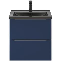 Meuble sous vasque suspendu bleu nuit mat l.60 x H.60 x P.45 cm, GoodHome Imandra