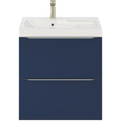 Meuble sous vasque suspendu bleu nuit mat l.60 x H.60 x P.45 cm, GoodHome Imandra