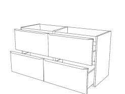 Meuble sous vasque suspendu effet chêne l.120 x H.60 x P.45 cm, GoodHome Imandra