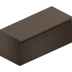 Meuble sous vasque suspendu effet noyer l.120 cm pour double vasque, Pura