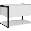 Meuble sous vasque suspendu LOV avec porte-serviettes blanc brillant et noir 80 cm