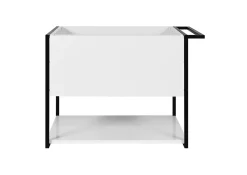 Meuble sous vasque suspendu LOV avec porte-serviettes blanc brillant et noir 80 cm