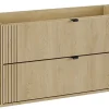 Meuble sous vasque suspendu OVALIA - 2 tiroirs chêne 120 cm