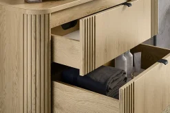 Meuble sous vasque suspendu OVALIA - 2 tiroirs chêne 120 cm