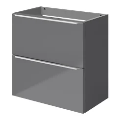 Meuble sous vasque suspendu faible profondeur gris brillant l.60 x H.60 x P.36 cm, GoodHome Imandra