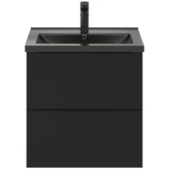 Meuble sous vasque suspendu noir mat l.60 x H.60 x P.45 cm, GoodHome Imandra