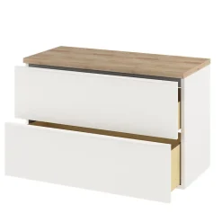 Meuble sous vasque suspendu blanc mat l.100 x H.60 x P.45 cm, GoodHome Imandra