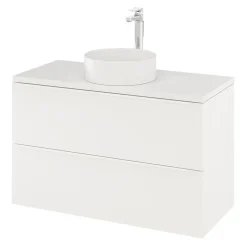 Meuble sous vasque suspendu blanc mat l.100 x H.60 x P.45 cm, GoodHome Imandra
