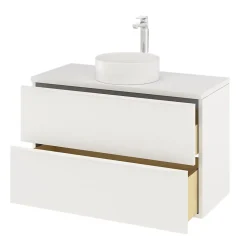 Meuble sous vasque suspendu blanc mat l.100 x H.60 x P.45 cm, GoodHome Imandra