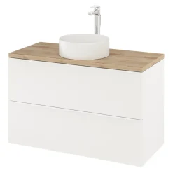 Meuble sous vasque suspendu blanc mat l.100 x H.60 x P.45 cm, GoodHome Imandra