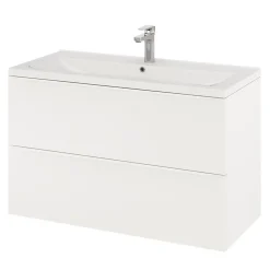 Meuble sous vasque suspendu blanc mat l.100 x H.60 x P.45 cm, GoodHome Imandra