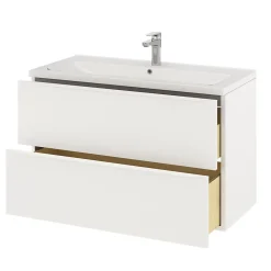 Meuble sous vasque suspendu blanc mat l.100 x H.60 x P.45 cm, GoodHome Imandra