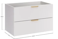 Meuble sous vasque suspendu ASTER blanc 80 cm