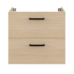 Meuble sous vasque suspendu effet chêne 2 tiroirs l.60 x H.55 x P.45 cm, Opah