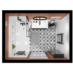 Meuble sous vasque suspendu faible profondeur noir mat l.80 x H.60 x P.36 cm, GoodHome Imandra