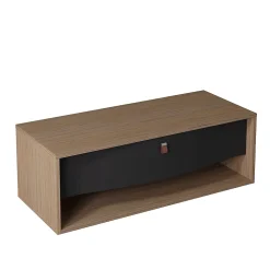 Meuble sous vasque suspendu noir mat 1 tiroir l.120 x H.40 x P.50 cm, Decotec Havana