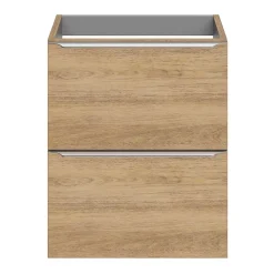 Meuble sous vasque suspendu faible profondeur effet chêne l.50 x H.60 x P.36 cm, GoodHome Imandra