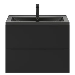 Meuble sous vasque suspendu noir mat l.80 x H.60 x P.45 cm, GoodHome Imandra