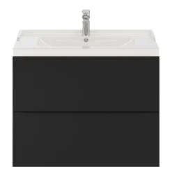 Meuble sous vasque suspendu noir mat l.80 x H.60 x P.45 cm, GoodHome Imandra