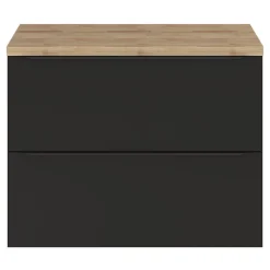 Meuble sous vasque suspendu noir mat l.80 x H.60 x P.45 cm, GoodHome Imandra