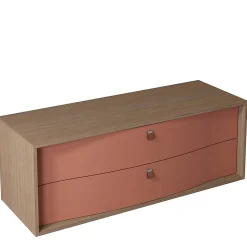 Meuble sous vasque suspendu terracotta mat 2 tiroirs l.140 x H.50 x P.50 cm, Decotec Havana