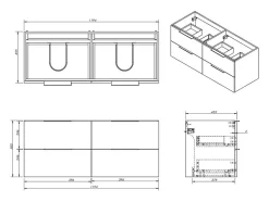 Meuble sous vasque suspendu - Naturel clair - 120 cm - NISAYA