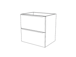 Meuble sous vasque suspendu blanc brillant l.60 x H.60 x P.45 cm, GoodHome Imandra
