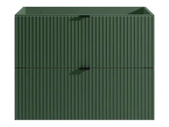 Meuble sous vasque suspendu strié - Vert mat - 80 cm - ZEVINI