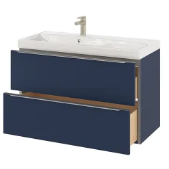 Meuble sous vasque suspendu bleu nuit mat l.100 x H.60 x P.45 cm, GoodHome Imandra