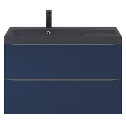 Meuble sous vasque suspendu bleu nuit mat l.100 x H.60 x P.45 cm, GoodHome Imandra