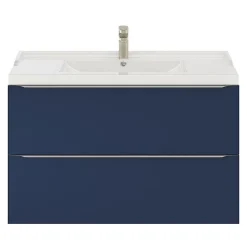 Meuble sous vasque suspendu bleu nuit mat l.100 x H.60 x P.45 cm, GoodHome Imandra