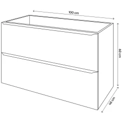 Meuble sous vasque suspendu bleu nuit mat l.100 x H.60 x P.45 cm, GoodHome Imandra