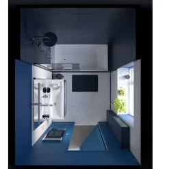 Meuble sous vasque suspendu bleu nuit mat l.100 x H.60 x P.45 cm, GoodHome Imandra