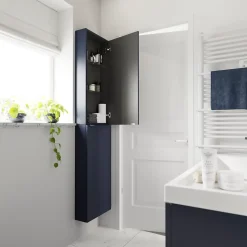 Meuble sous vasque suspendu bleu nuit mat l.100 x H.60 x P.45 cm, GoodHome Imandra