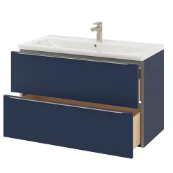 Meuble sous vasque suspendu bleu nuit mat l.100 x H.60 x P.45 cm, GoodHome Imandra