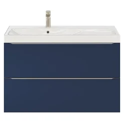 Meuble sous vasque suspendu bleu nuit mat l.100 x H.60 x P.45 cm, GoodHome Imandra