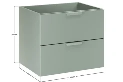 Meuble sous vasque suspendu ASTER vert 60 cm