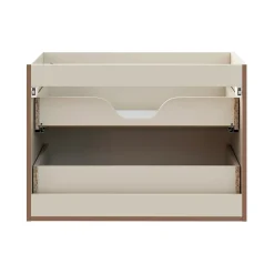 Meuble sous vasque TORNADO 80 cm 2 tiroirs Finition sable Style contemporain